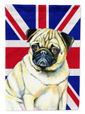 Pug with English Union Jack British Flag Garden Flag Mailbox Decorative Yard Banner Outside Patio Artwork for Flower Beds, Garden Size, Multicolor