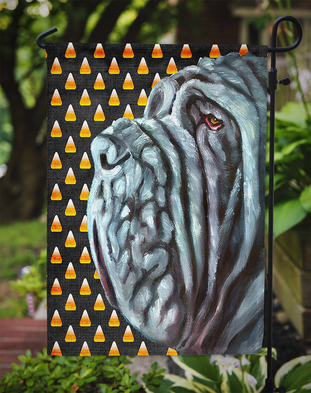 Neapolitan Mastiff Candy Corn Halloween Garden Flag Mailbox Decorative Yard Banner Outside Patio Artwork for Flower Beds, Garden Size, Multicolor