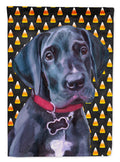 Black Great Dane Puppy Candy Corn Halloween Garden Flag Mailbox Decorative Yard Banner Outside Patio Artwork for Flower Beds, Garden Size, Multicolor