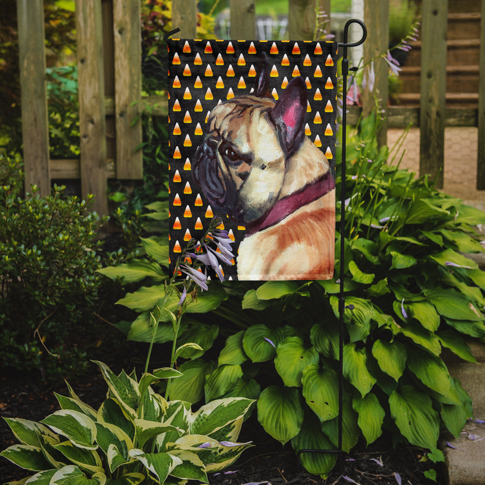 French Bulldog Frenchie Candy Corn Halloween Garden Flag Mailbox Decorative Yard Banner Outside Patio Artwork for Flower Beds, Garden Size, Multicolor