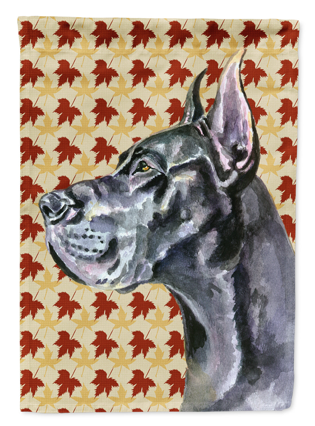Black Great Dane Fall Leaves Garden Flag Mailbox Decorative Yard Banner Outside Patio Artwork for Flower Beds, Garden Size, Multicolor