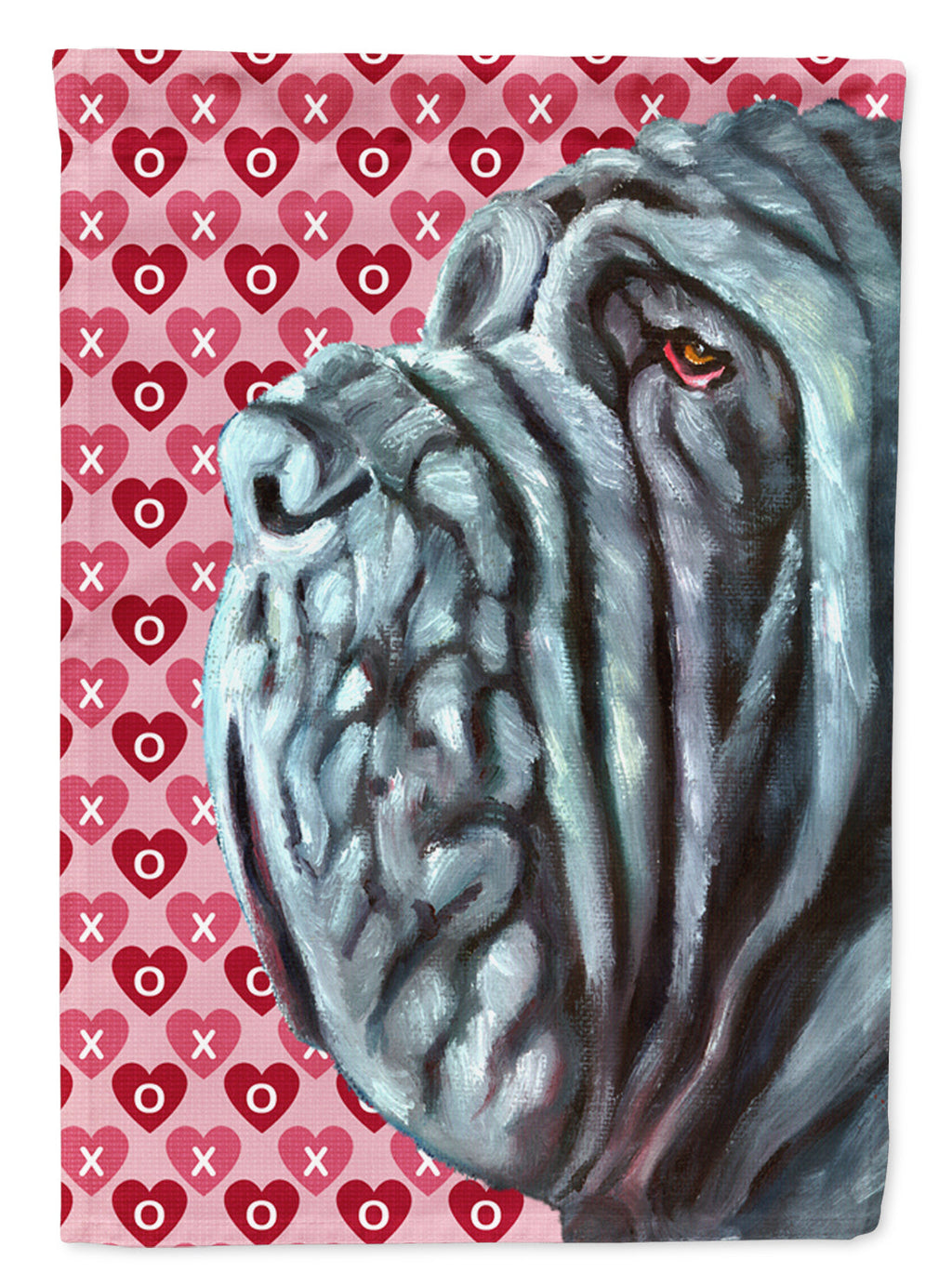 Neapolitan Mastiff Hearts Love and Valentine's Day Garden Flag Mailbox Decorative Yard Banner Outside Patio Artwork for Flower Beds, Garden Size, Multicolor