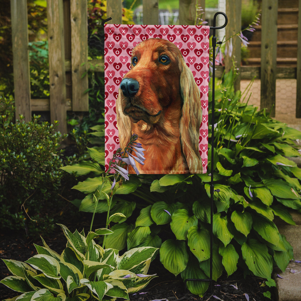 Irish Setter Hearts Love and Valentine's Day Garden Flag Mailbox Decorative Yard Banner Outside Patio Artwork for Flower Beds, Garden Size, Multicolor