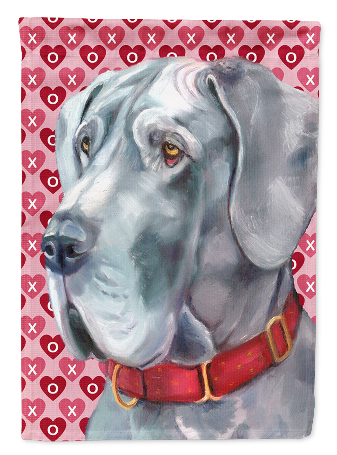 Great Dane Hearts Love and Valentine's Day Garden Flag Mailbox Decorative Yard Banner Outside Patio Artwork for Flower Beds, Garden Size, Multicolor