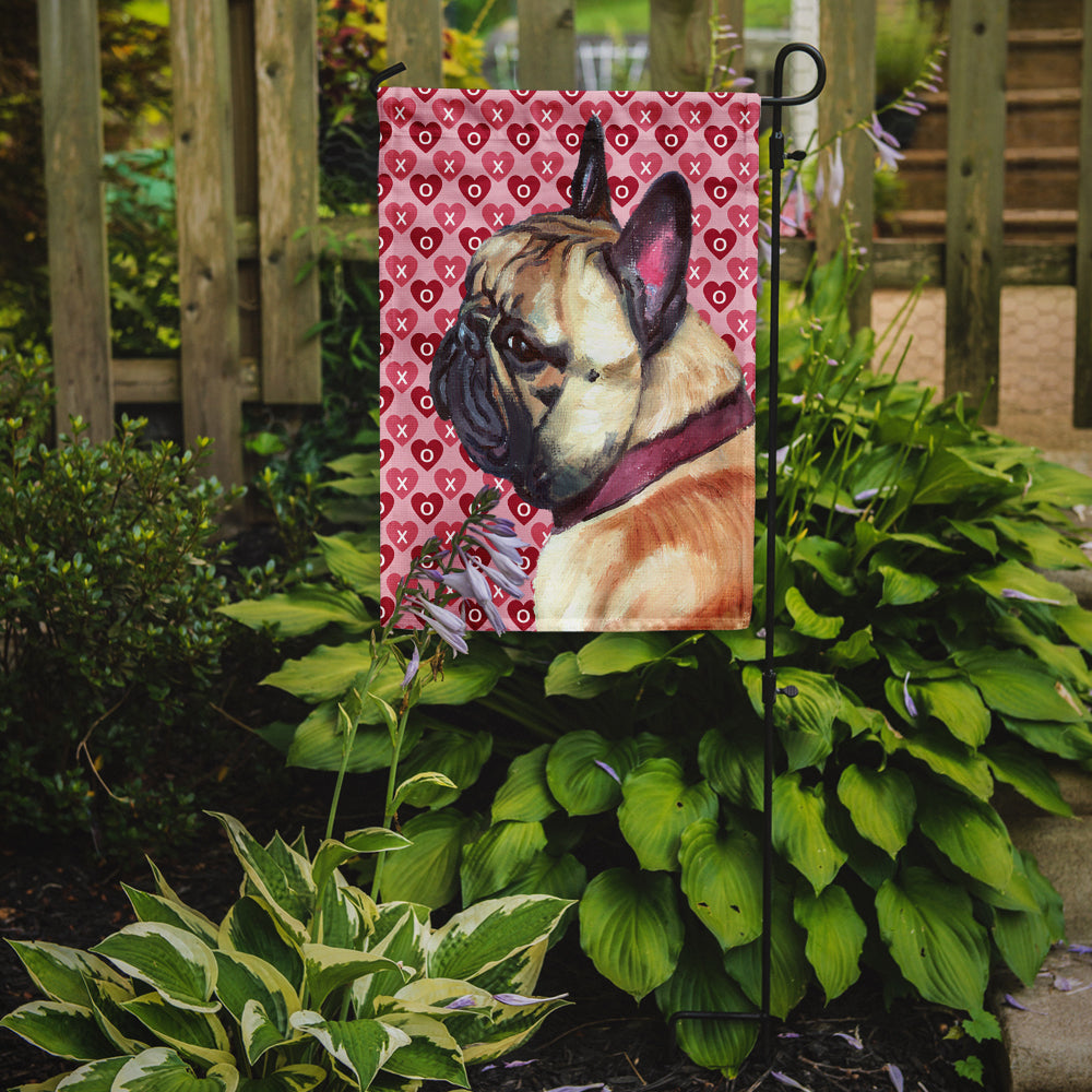 French Bulldog Frenchie Hearts Love and Valentine's Day Garden Flag Mailbox Decorative Yard Banner Outside Patio Artwork for Flower Beds, Garden Size, Multicolor