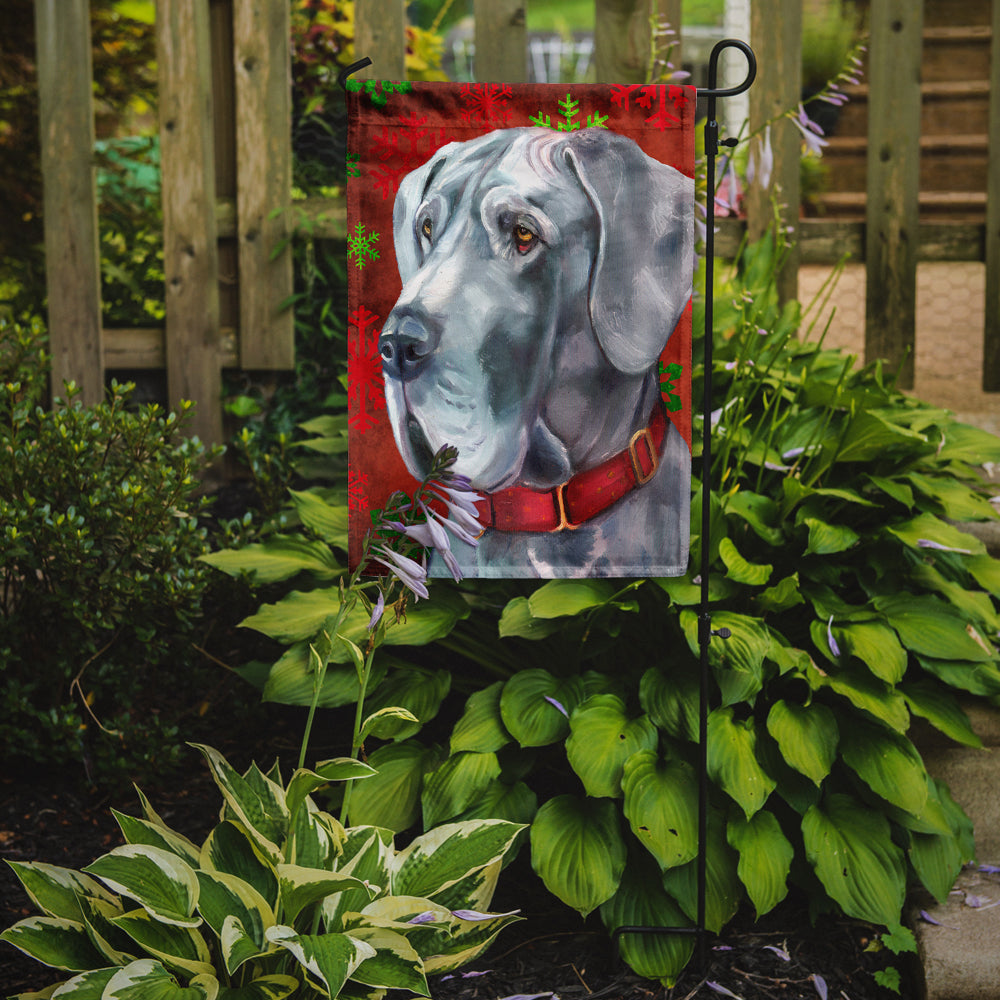 Great Dane Red Snowflakes Holiday Christmas Garden Flag Mailbox Decorative Yard Banner Outside Patio Artwork for Flower Beds, Garden Size, Multicolor
