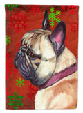 French Bulldog Frenchie Red Snowflakes Holiday Christmas Garden Flag Mailbox Decorative Yard Banner Outside Patio Artwork for Flower Beds, Garden Size, Multicolor