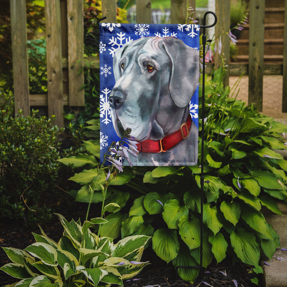 Great Dane Winter Snowflakes Holiday Garden Flag Mailbox Decorative Yard Banner Outside Patio Artwork for Flower Beds, Garden Size, Multicolor