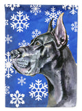 Black Great Dane Winter Snowflakes Holiday Garden Flag Mailbox Decorative Yard Banner Outside Patio Artwork for Flower Beds, Garden Size, Multicolor