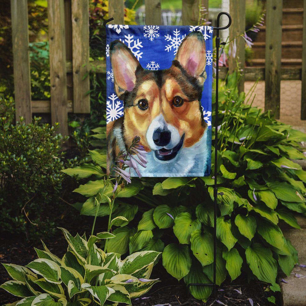 Corgi Winter Snowflakes Holiday Garden Flag Mailbox Decorative Yard Banner Outside Patio Artwork for Flower Beds, Garden Size, Multicolor