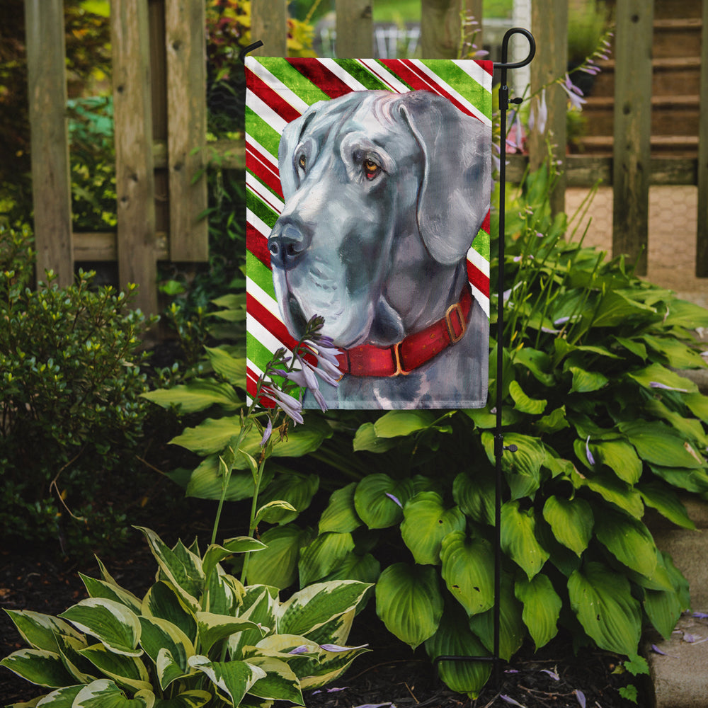 Great Dane Candy Cane Holiday Christmas Garden Flag Mailbox Decorative Yard Banner Outside Patio Artwork for Flower Beds, Garden Size, Multicolor