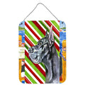 Black Great Dane Candy Cane Holiday Christmas Wall or Door Hanging Prints Aluminum Metal Sign Kitchen Wall Bar Bathroom Plaque Home Decor Front Door Plaque, 12x16, Multicolor