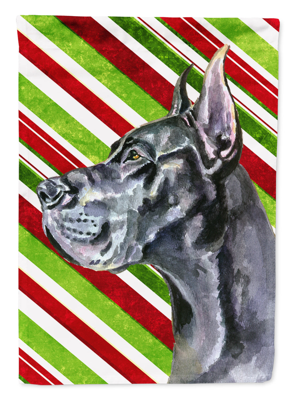 Black Great Dane Candy Cane Holiday Christmas Garden Flag Mailbox Decorative Yard Banner Outside Patio Artwork for Flower Beds, Garden Size, Multicolor