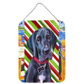 Black Great Dane Puppy Candy Cane Holiday Christmas Wall or Door Hanging Prints Aluminum Metal Sign Kitchen Wall Bar Bathroom Plaque Home Decor Front Door Plaque, 12x16, Multicolor