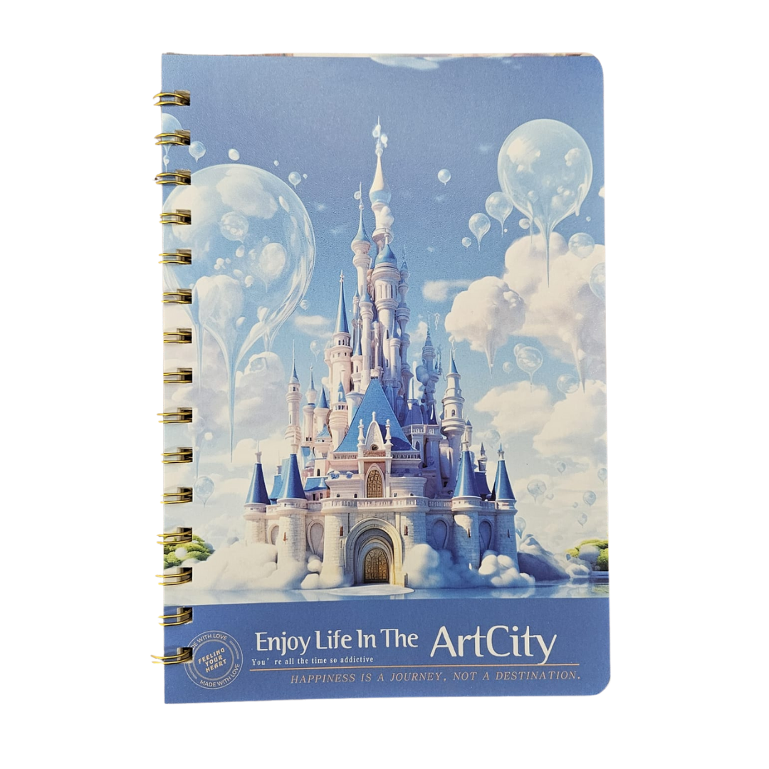 ArtCity Spiral Notebook (9?×7?, 80 Sheets, Castle Design)
