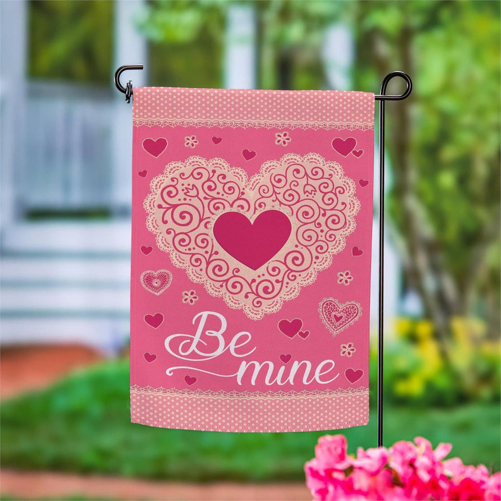 Laced Heart Be Mine 2 Sided Garden Flag