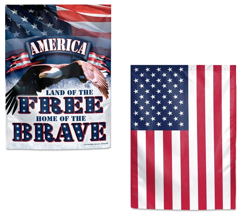 Land of the Free Garden Flag 2 Sided Patriotic US