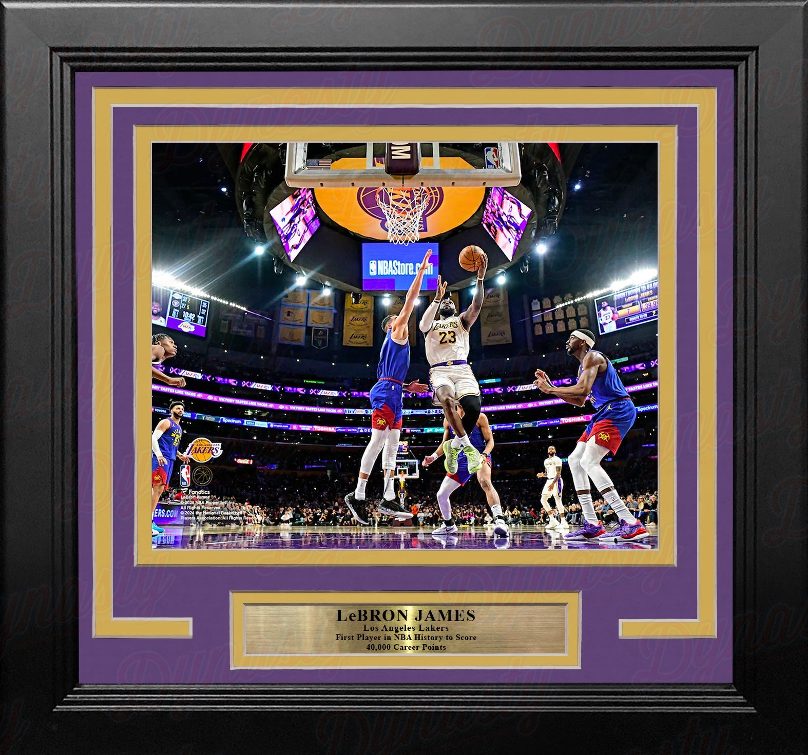 LeBron James 1st Player to Score 40,000 Points Los Angeles Lakers 8" x 10" Framed Basketball Photo