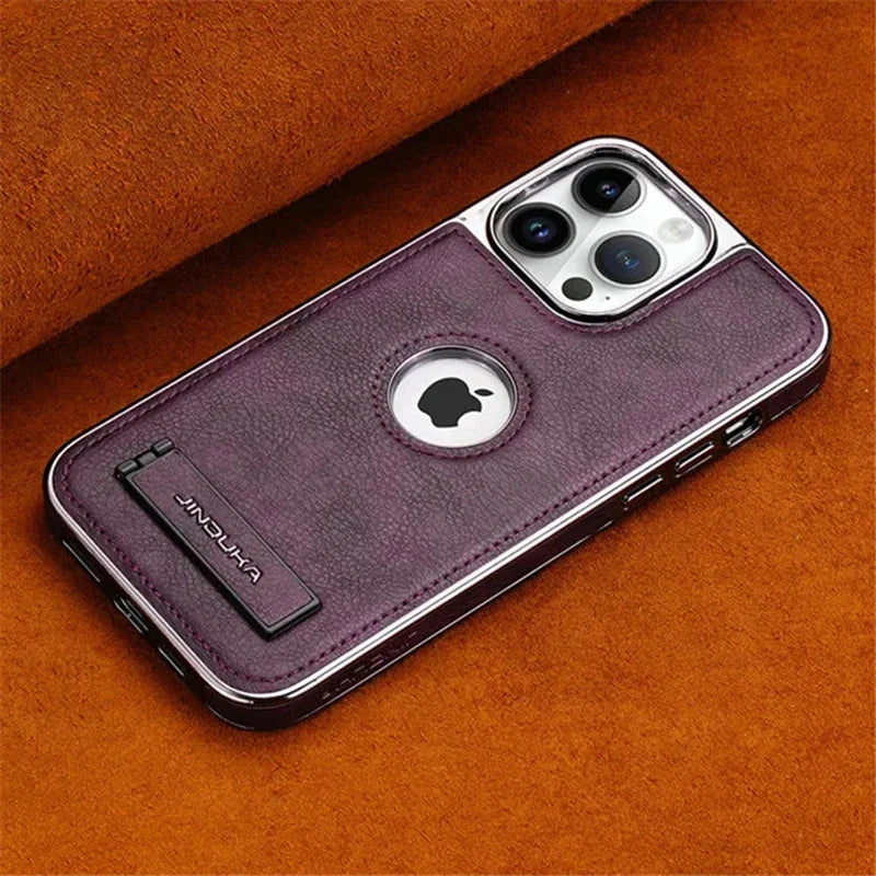 Leather Folding Kickstand Phone Case.