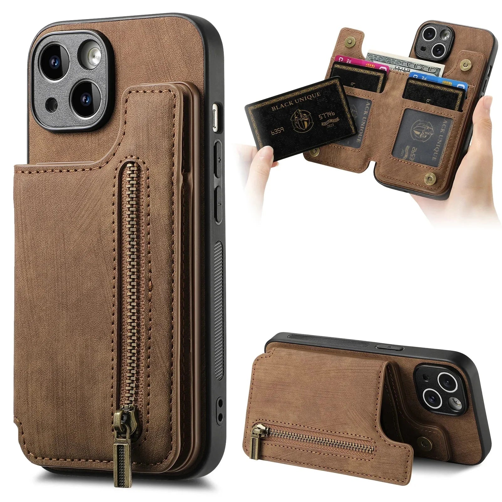 Leather wallet Case For iPhone