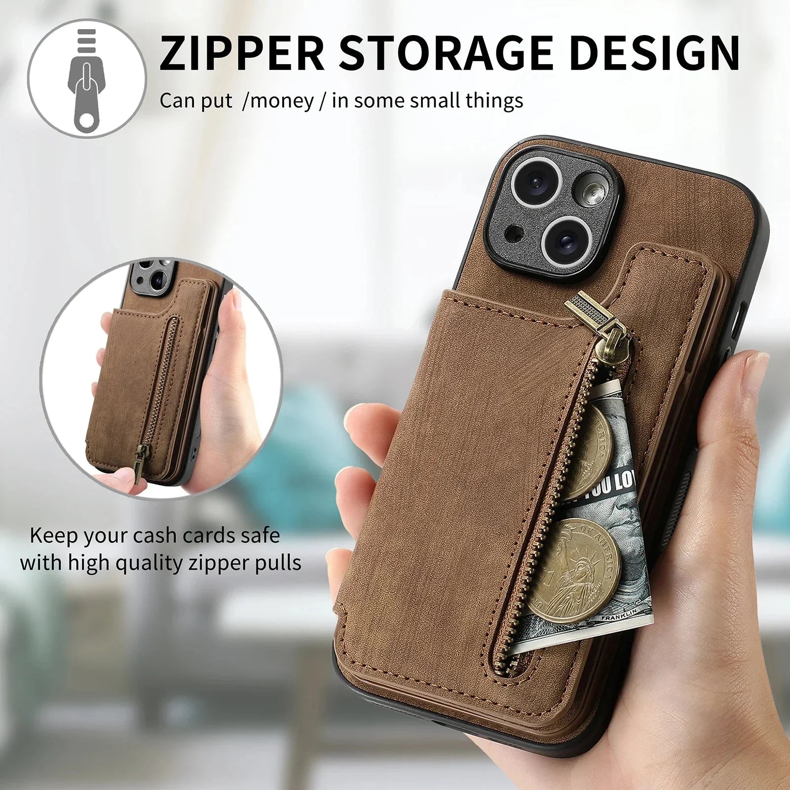 Leather wallet Case For iPhone