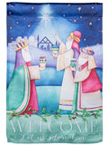 Let Us Adore Him Christmas Garden Flag 2 Sided Lustre