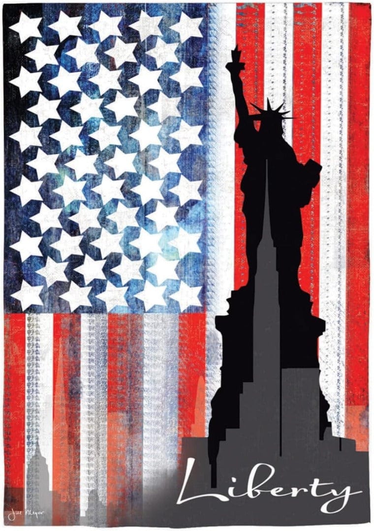Liberty Statue Patriotic Garden Flag 2 Sided