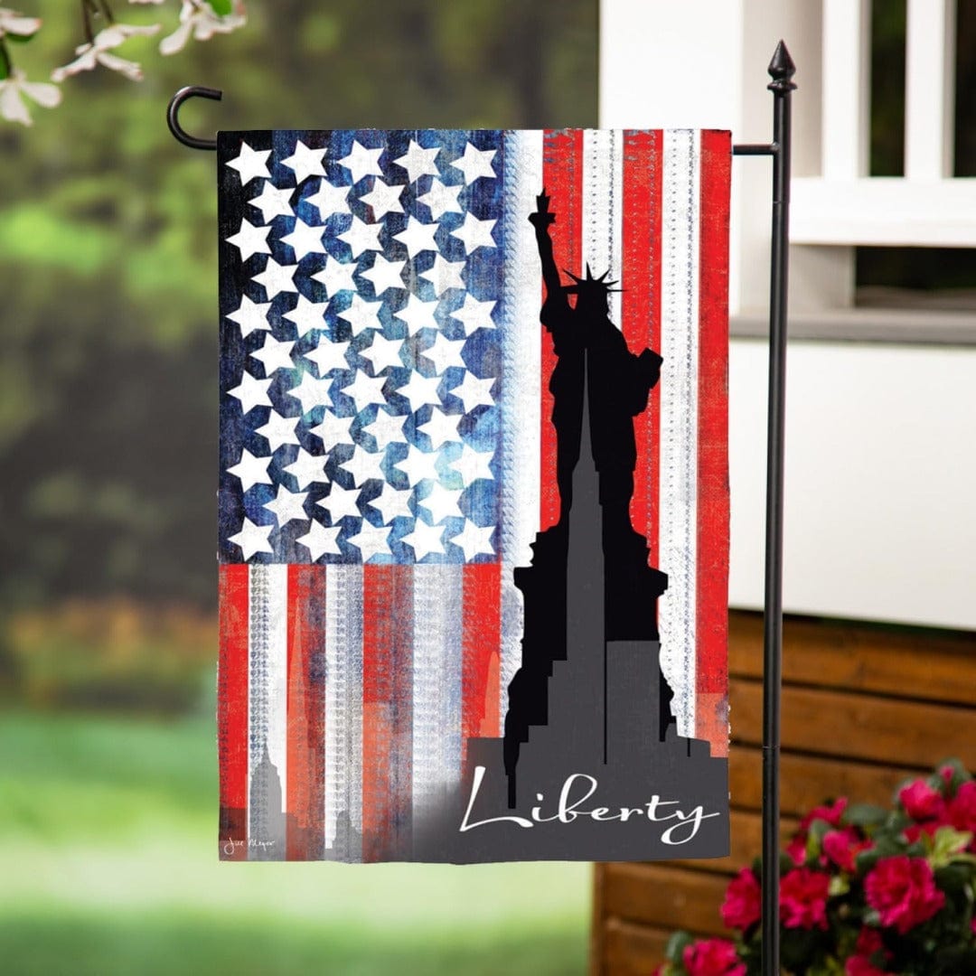Liberty Statue Patriotic Garden Flag 2 Sided
