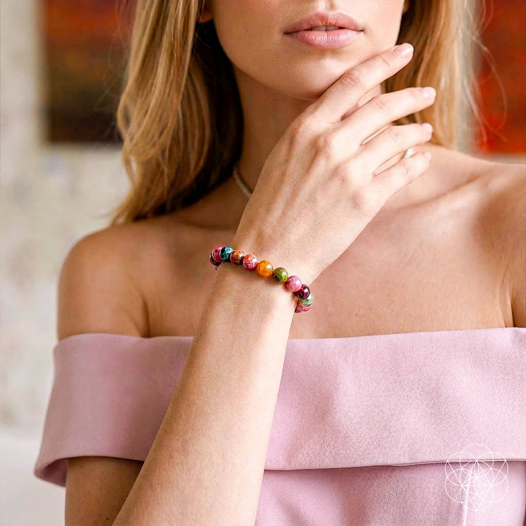 The Spiral Breaker - Rainbow Tourmaline Bracelet