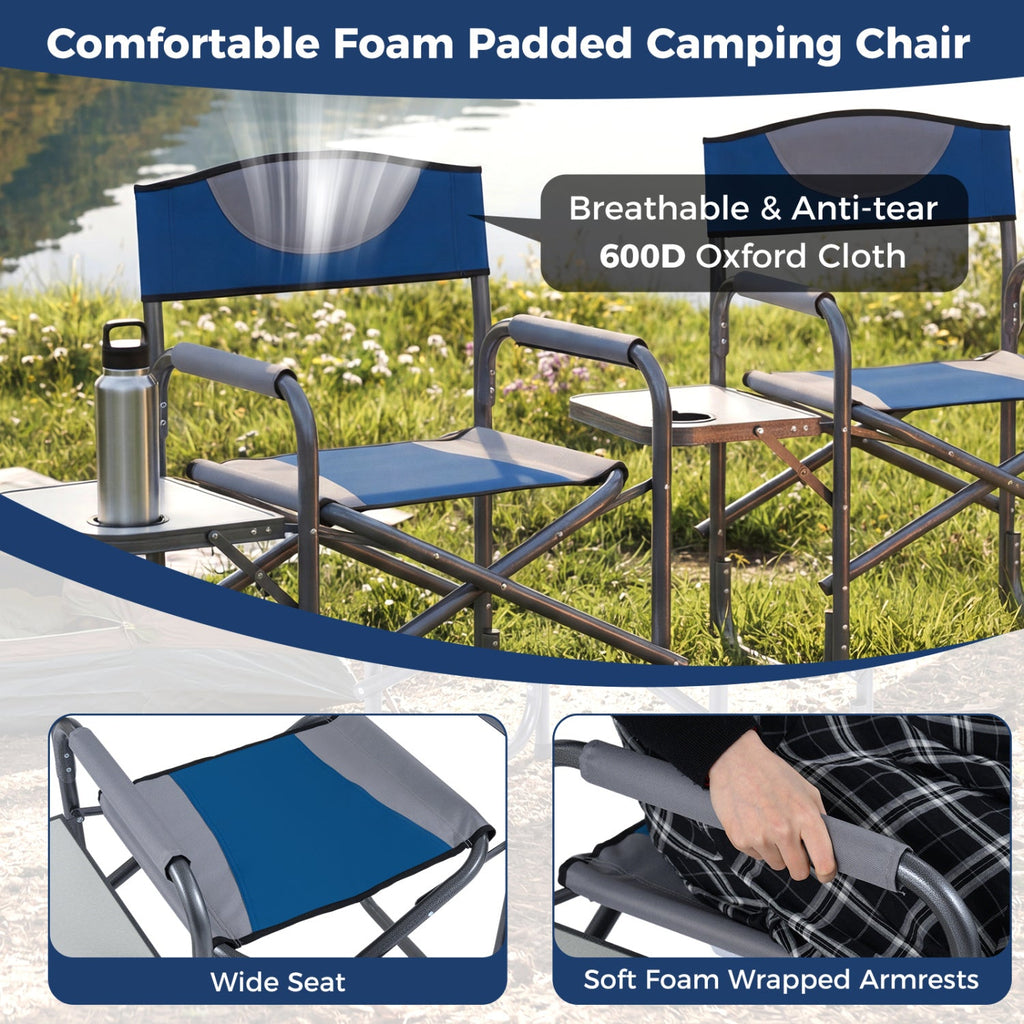 Lightweight Folding Camping Chair with Side Table