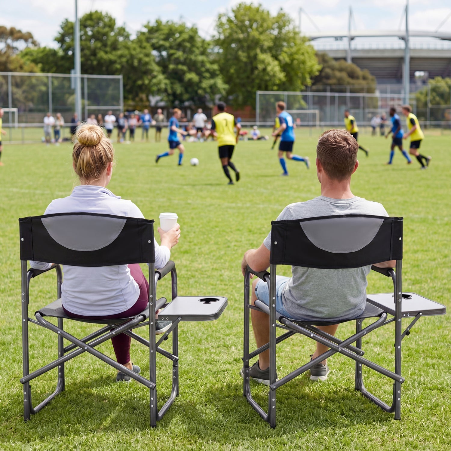 Lightweight Folding Camping Chair with Side Table
