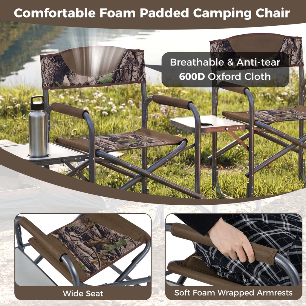 Lightweight Folding Camping Chair with Side Table