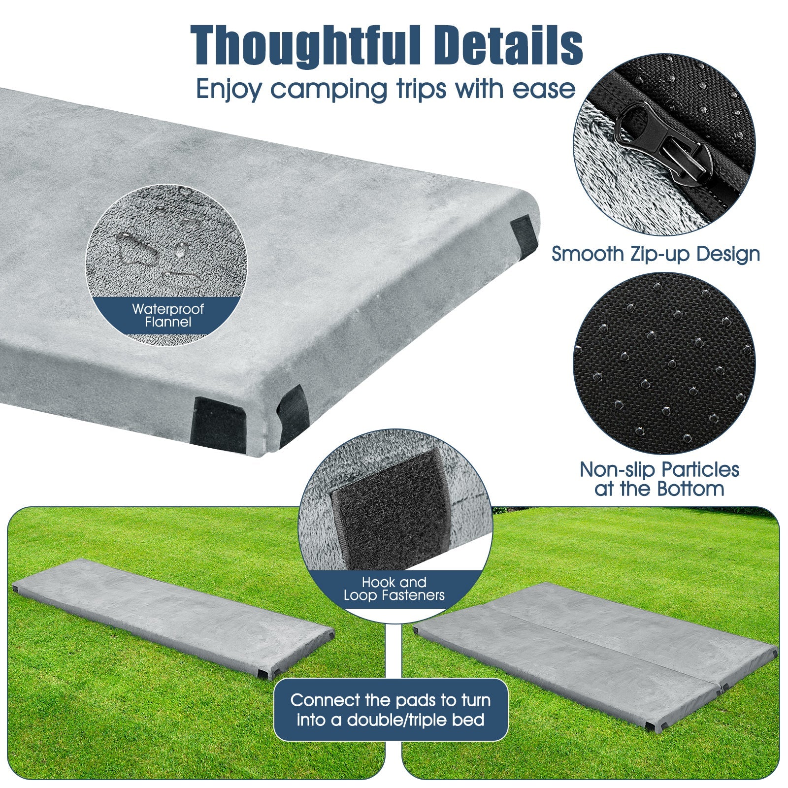 Lightweight Portable Memory Camping Mattress with Carrying Bag