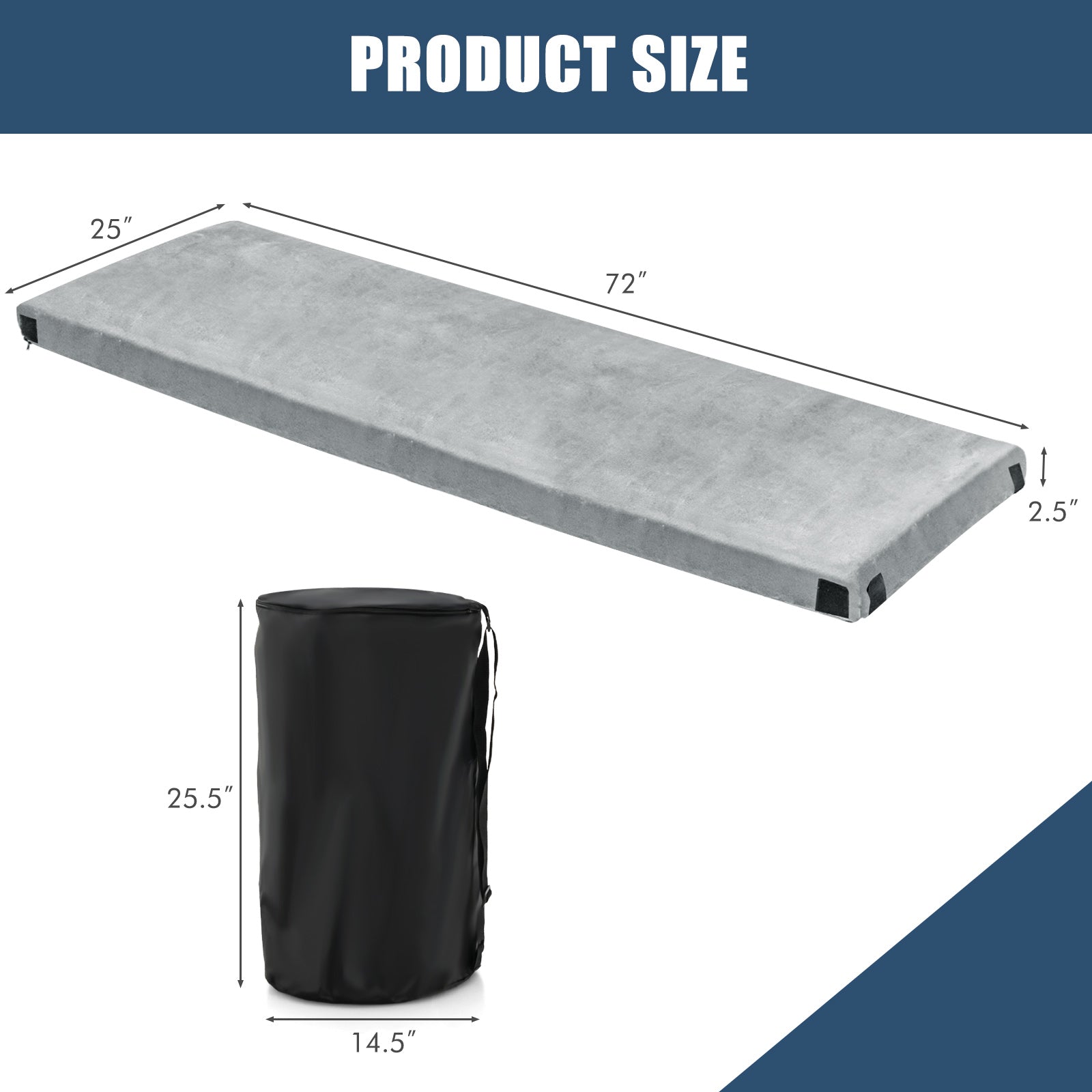 Lightweight Portable Memory Camping Mattress with Carrying Bag