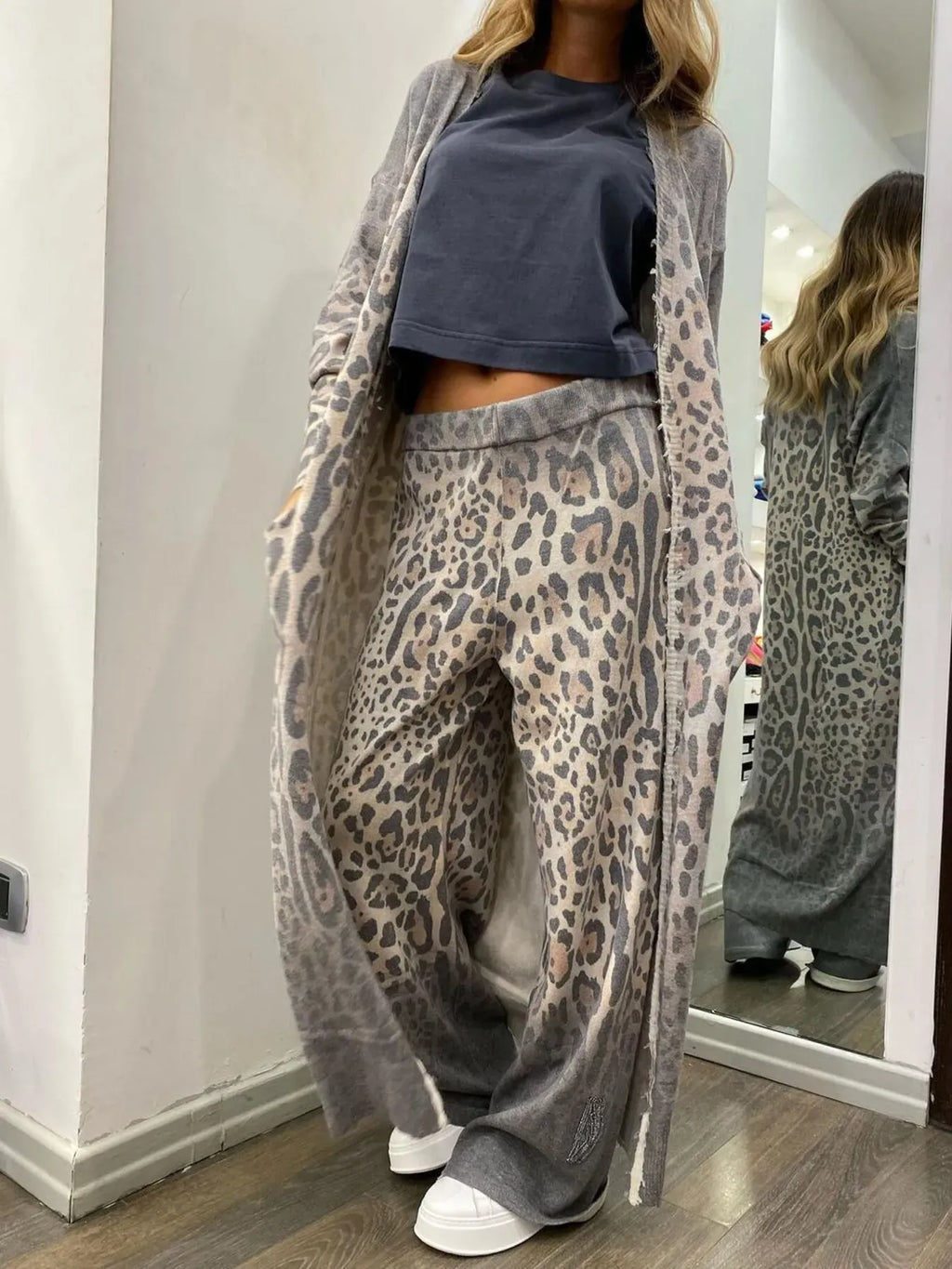 Long Sleeve Longline Outerwear and Pants Set