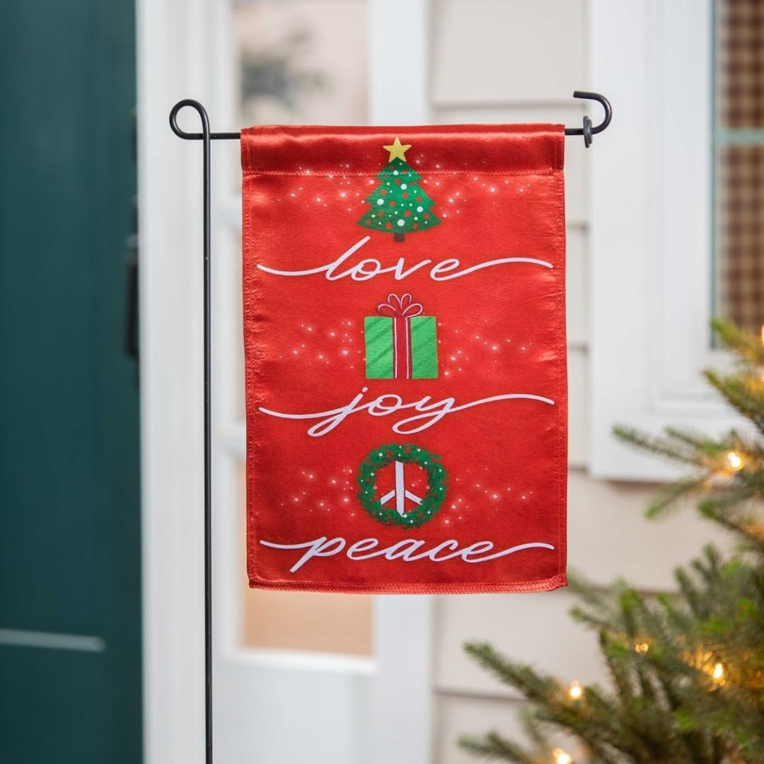 Love Joy Peace Christmas Garden Flag 2 Sided