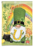 Lucky Gnome St Patricks Garden Flag 2 Sided