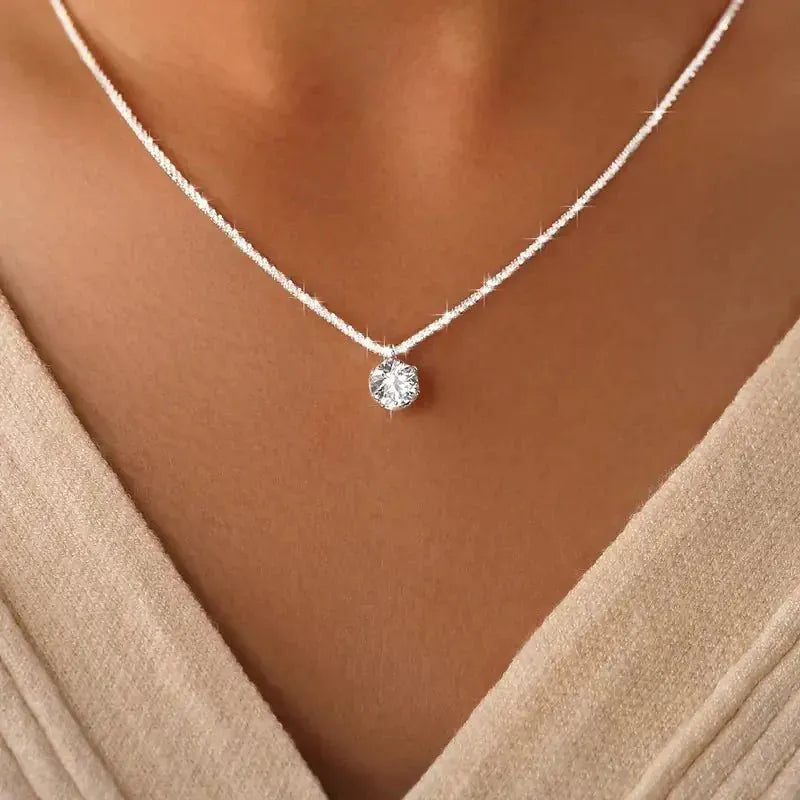 Luxury Moissanite Necklace 1CT – GRA Certified 925 Silver Pendant