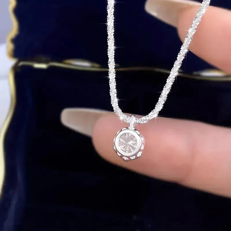 Luxury Moissanite Necklace 1CT – GRA Certified 925 Silver Pendant