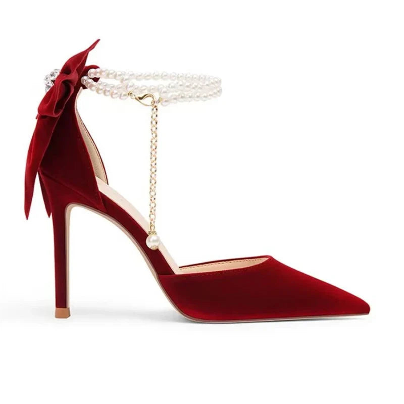 Luxury Pearl Butterfly High Heel Pumps