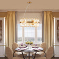 23.6" Modern K9 Crystal Chandelier | Built-In LED, 3 Color Temperatures, App & Remote Control — Gold, Dining Room & Living Room