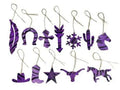 Purple Zebra Leather Cowhide Christmas Ornament