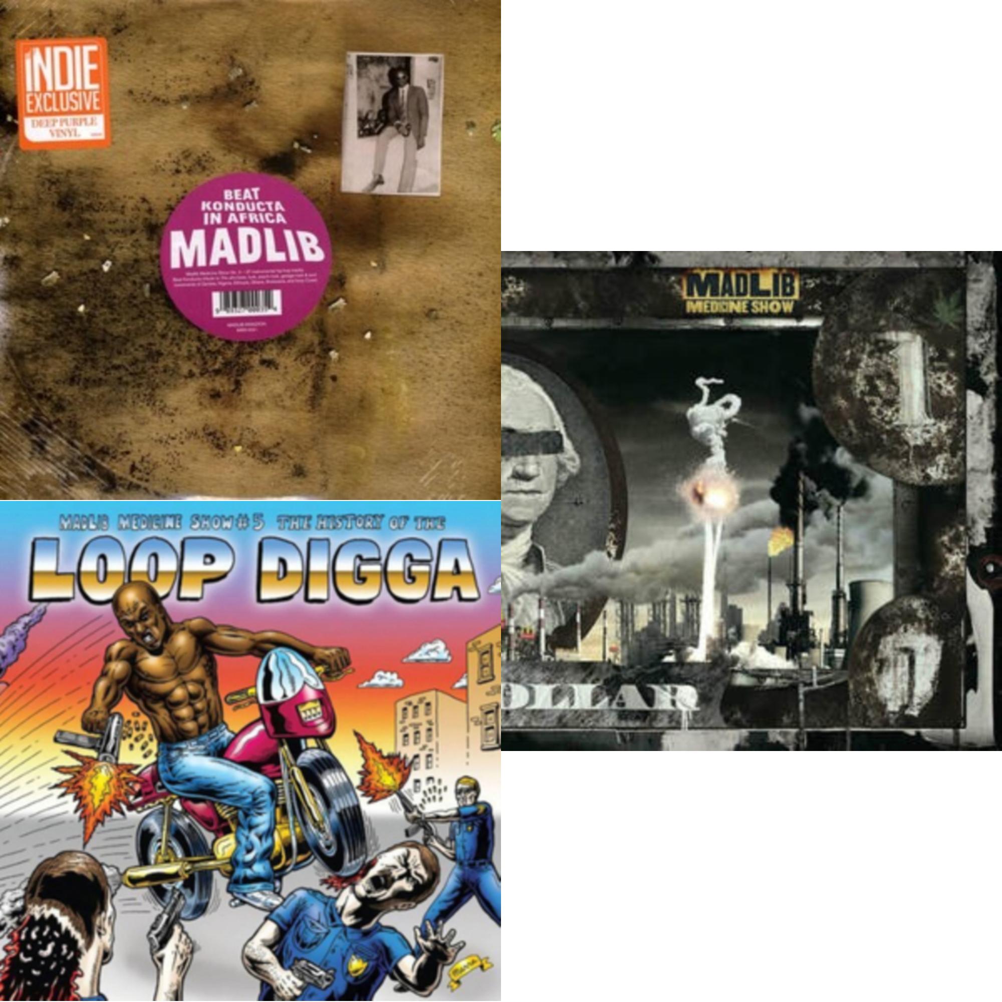 Medicine Show #3 - Beat Konducta In Africa (2LP/Deep Purple Vinyl) (I) & Medicine Show No. 5 - History Of The Loop Digga: 1990-2000 (2LP/Sky Blue Vinyl) (I) & Before The Verdict (Gold Vinyl/2LP)