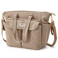 SUNVENO Corduroy Quilted Diaper Bag Tote