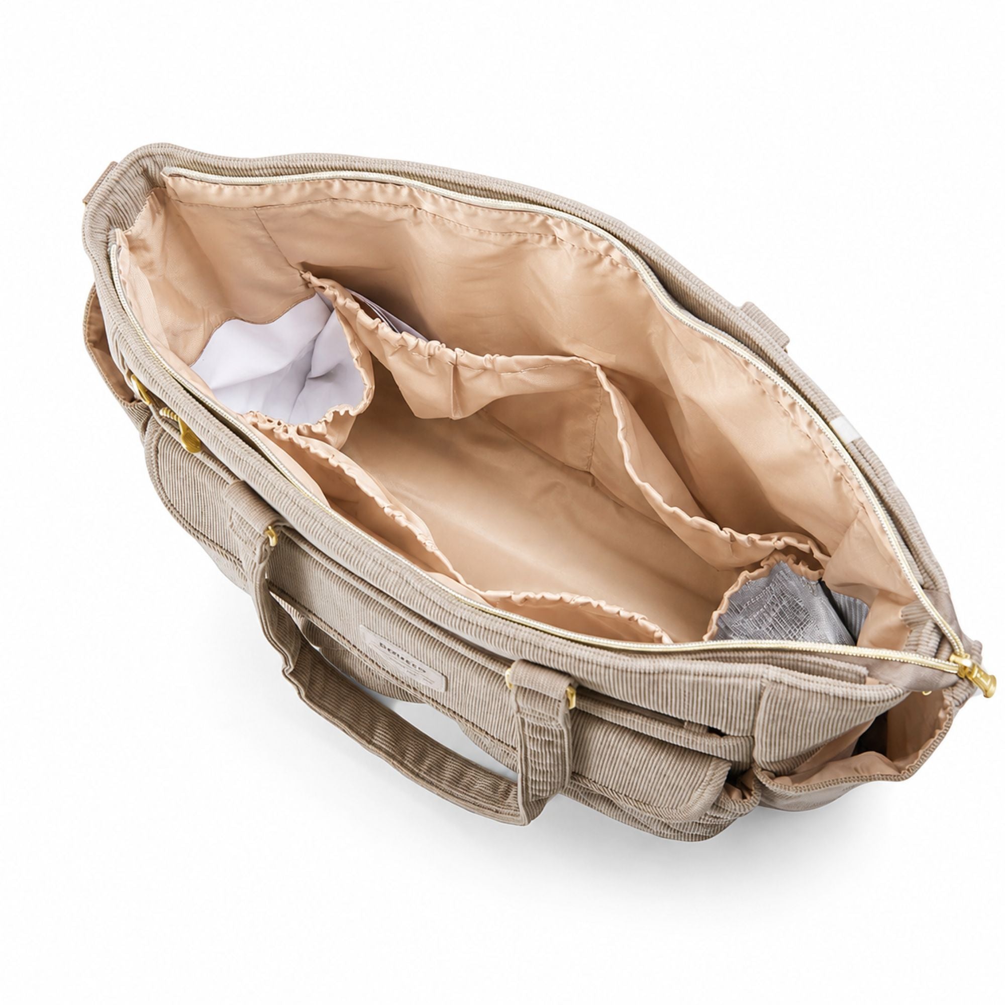 SUNVENO Corduroy Quilted Diaper Bag Tote