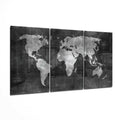 Silver Chalkboard World Map Glass Wall Art