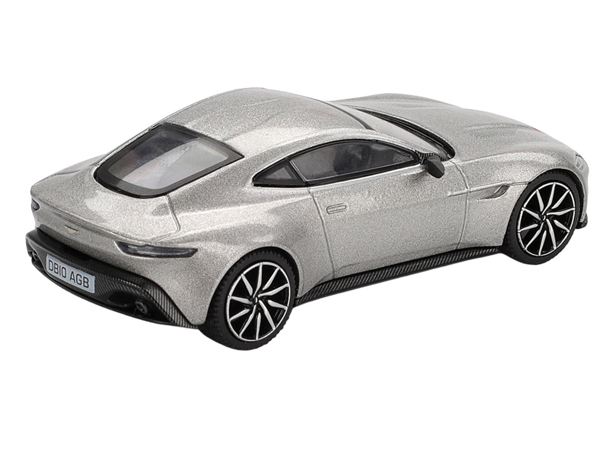 Aston Martin DB10 Silver Metallic 007 James Bond "Spectre" (2015) Movie Limited Edition 1/64 Diecast Model Car by Mini GT