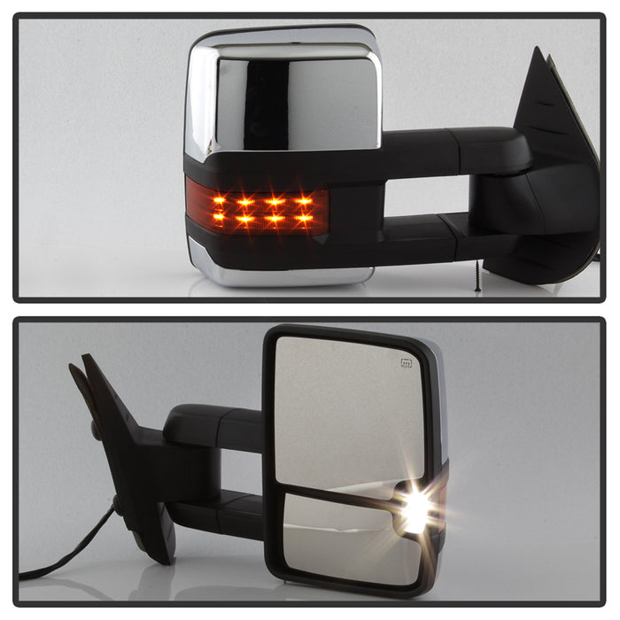 SPYDER xTune Chevy Silverado 07-13 Heated Amber LED Signal Mirrors Chrome MIR-CSIL07S-G3C-PWH-AM-SET 9936760