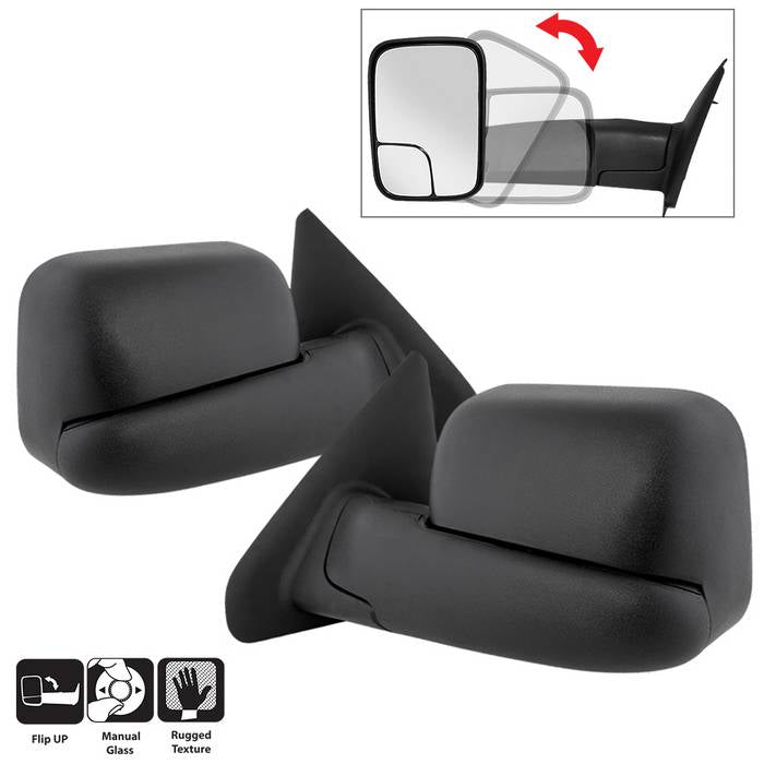 SPYDER Xtune Dodge Ram 02-09 L&R Manual Extendable Manual Adjust Mirror MIR-DRAM02-MA-SET 9935725