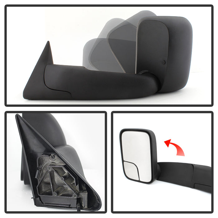 SPYDER Xtune Dodge Ram 98-01 Manual Extendable Power Heated Adjust Mirror Left MIR-DRAM98-PW-L 9932793